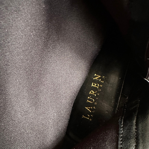 Women's Lauren Ralph Lauren Heeled Boots 8.5 Black Brown - Picture 9 of 9